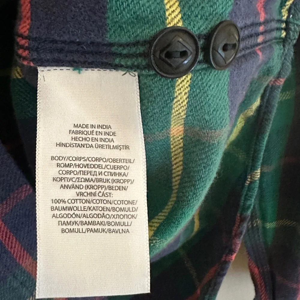Polo Country Ralph Lauren Plaid Flannel Shirt Mens XL Outdoor Preppy Loop Collar